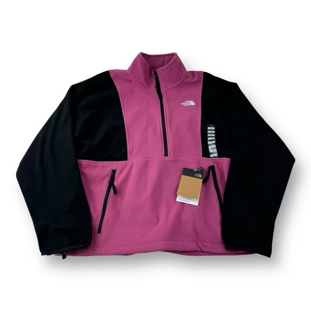 The‎ North Face TNF Men's Attitude ¼ Zip Pullover Sweater Red Violet Medium NWT